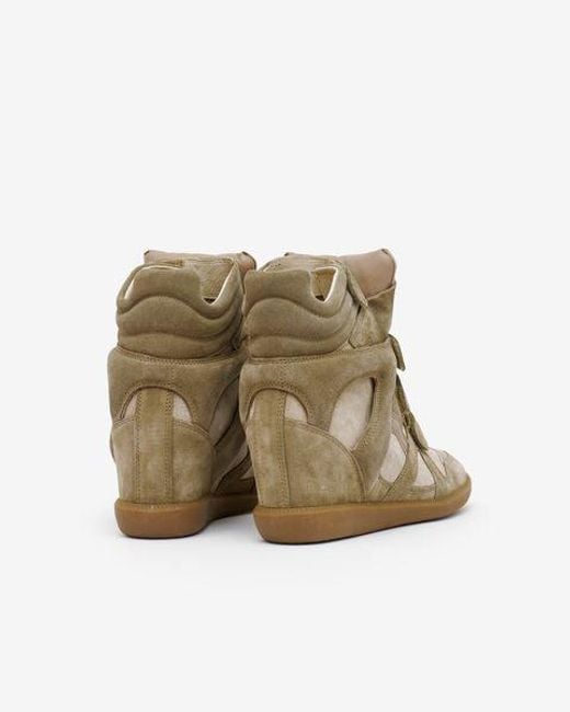 Isabel Marant Natural Bekett Hidden Wedge High Top Sneaker