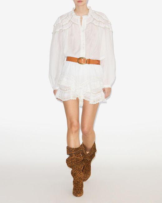 Isabel Marant White Geana Shorts