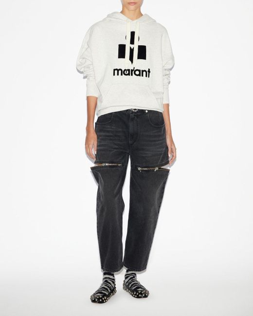 Isabel Marant White Mansel Logo Cotton Hoodie