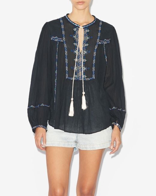 Isabel Marant Blue Silekia Top