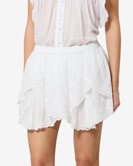 Isabel Marant White Layale Shorts