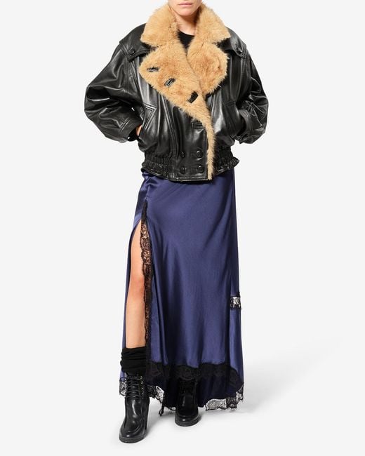 Isabel Marant Black Valina Leather Coat