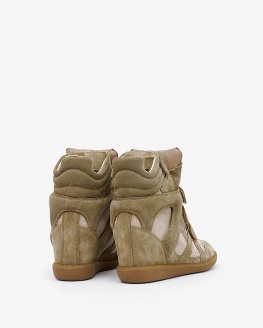 Isabel Marant Natural Bekett Hidden Wedge High Top Sneaker