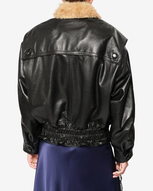 Isabel Marant Black Valina Leather Coat