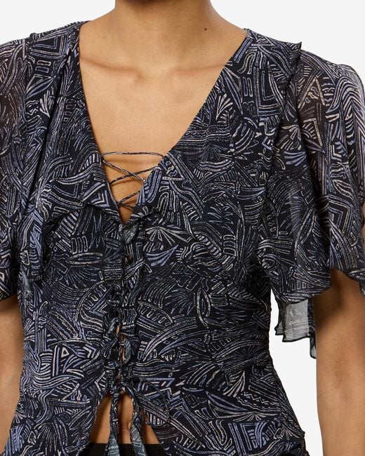 Isabel Marant Blue Thanais Blouse