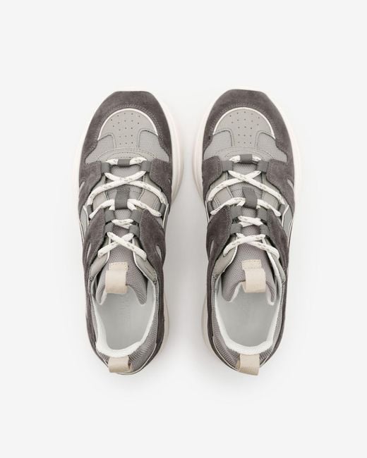 Isabel Marant Kindsay Leather Sneakers in Gray | Lyst