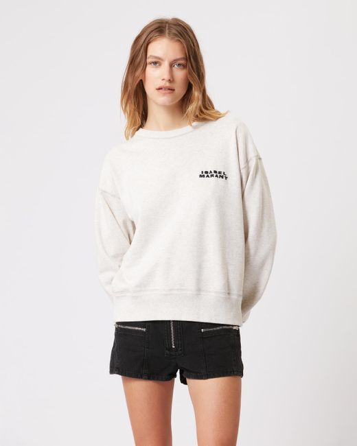 Isabel Marant White Shad Cotton Crewneck Sweatshirt