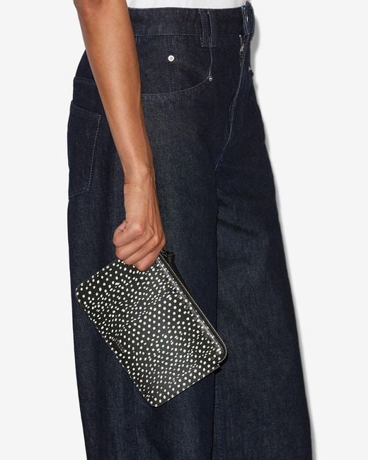Isabel Marant Black Oskan Polka Flat Pouch