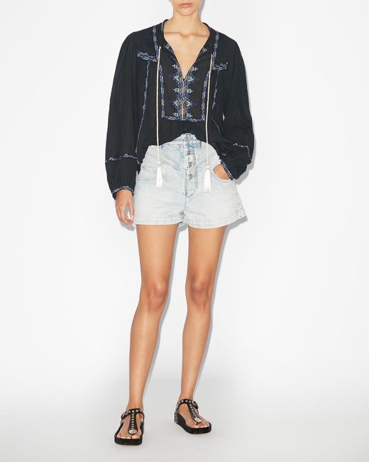 Isabel Marant Blue Silekia Top