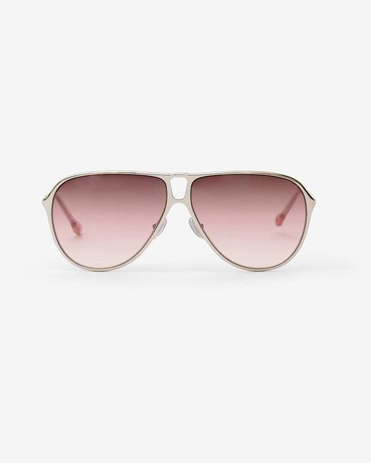 Isabel Marant White Haylo Aviator Sunglasses