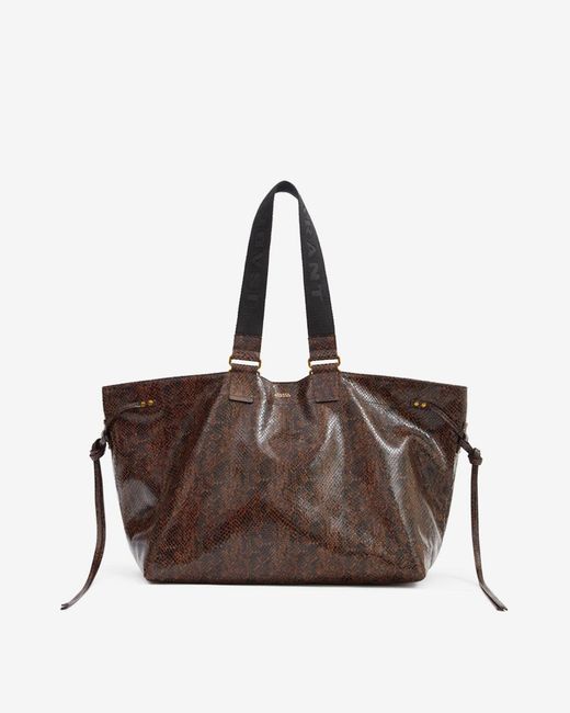 Isabel Marant Brown Wardy Leather Bag With Python Effect