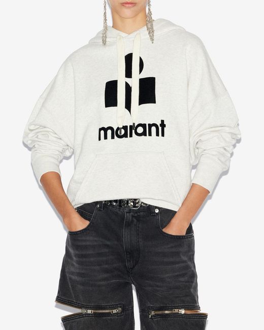 Isabel Marant White Mansel Logo Cotton Hoodie