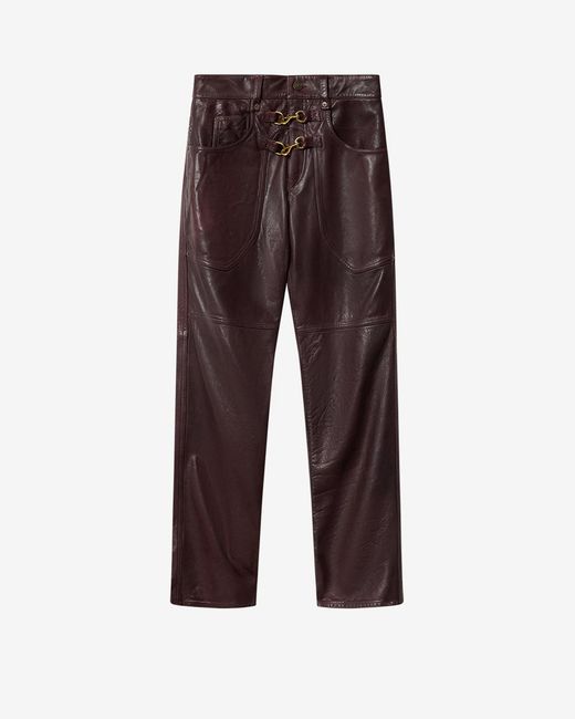 Isabel Marant Red Brinley Leather Pants