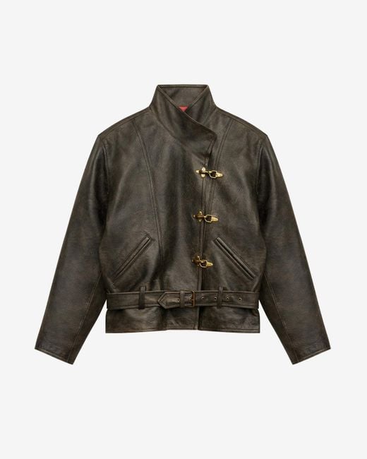 Isabel Marant Brown Vintage Leather Biker Jacket