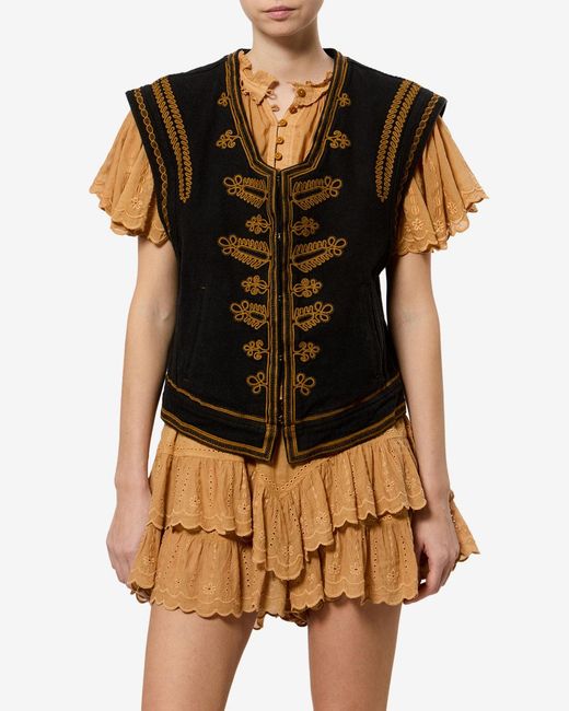 Isabel Marant Black Edmee Denim Vest