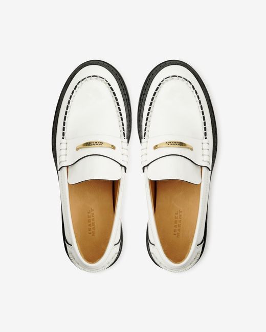 Isabel Marant White Frezza Leather Loafers