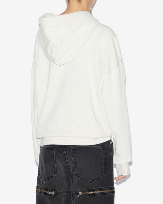 Isabel Marant White Mansel Logo Cotton Hoodie