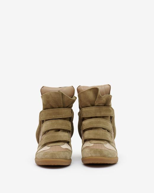 Isabel Marant Natural Bekett Hidden Wedge High Top Sneaker