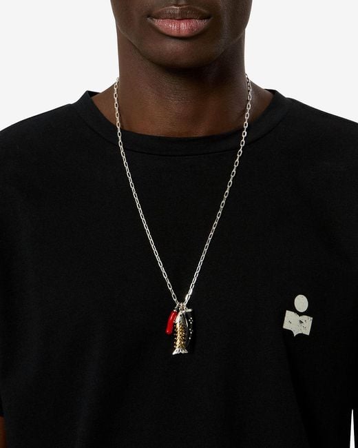 Isabel Marant Black New River Long Necklace for men