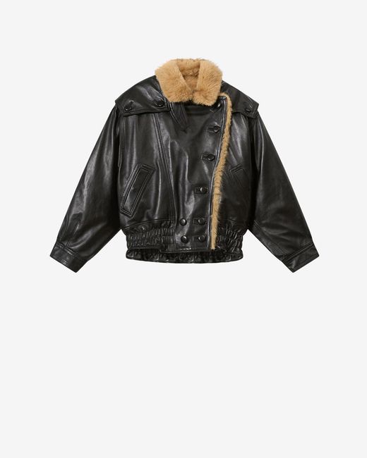 Isabel Marant Black Valina Leather Coat