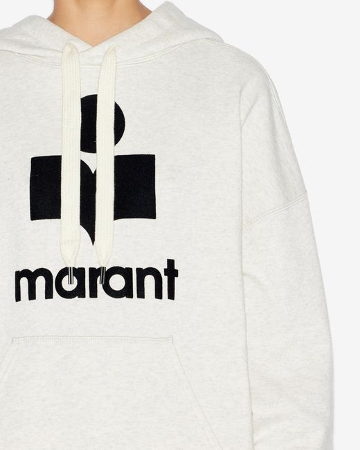 Isabel Marant White Mansel Logo Cotton Hoodie