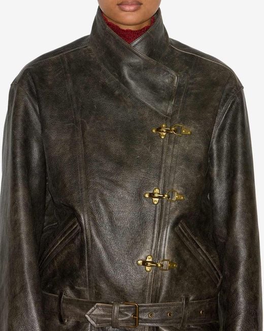 Isabel Marant Brown Vintage Leather Biker Jacket