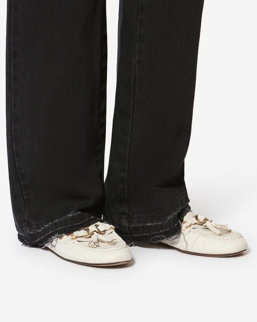 Isabel Marant White Faxel Loafers
