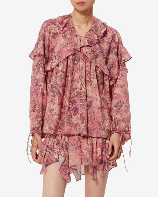 Isabel Marant Red Charis Blouse