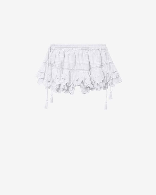 Isabel Marant White Puria Shorts