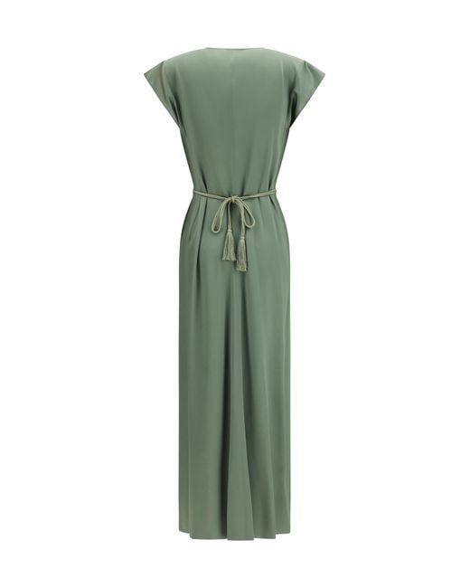 Forte_forte Green Long Kaftan Dress Viscose