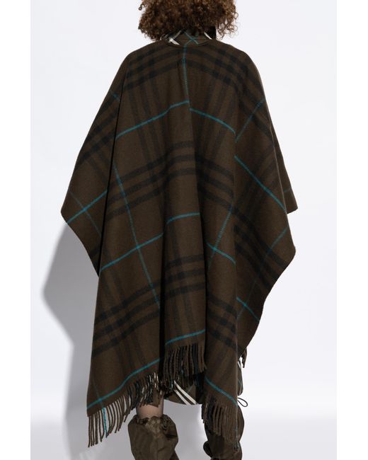Burberry Wool Poncho in Black for Men Lyst UK