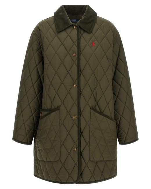 Polo Ralph Lauren Green Quilted Diamond Jacket