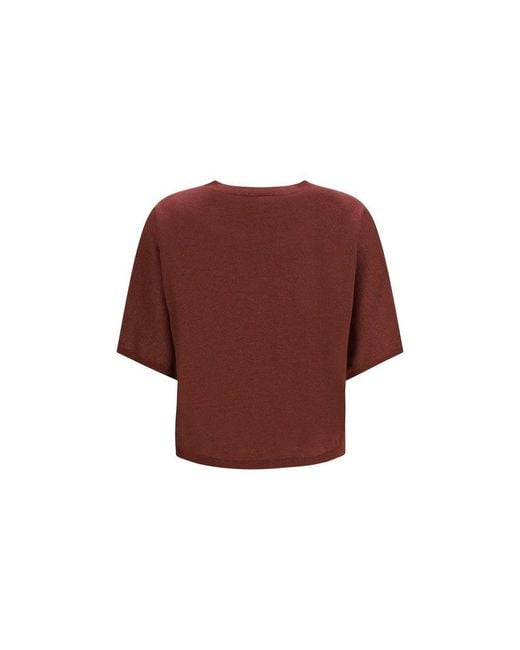 Brunello Cucinelli Red Bordeaux Cashmere Sweatshirt