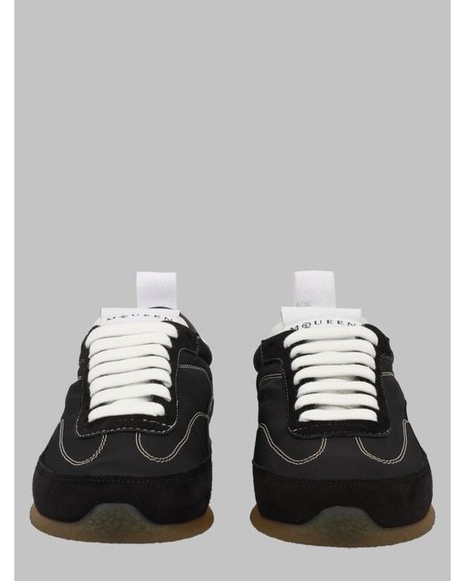 McQueen Black Sneakers Ec1 Leather Polyamide Trainers