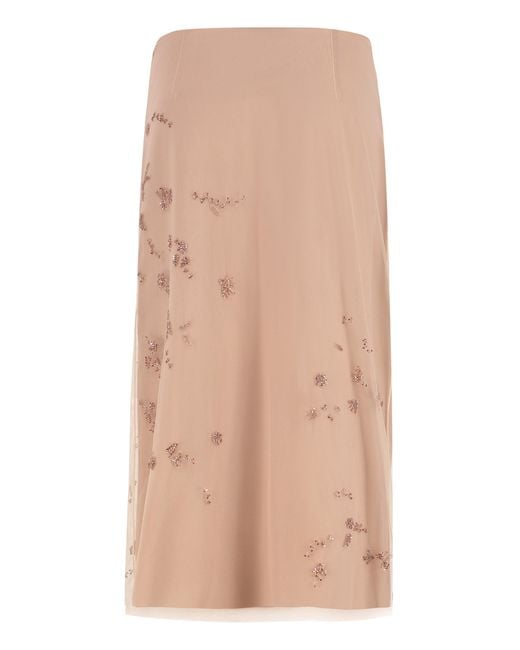 Fendi Natural Tulle Skirt Silk