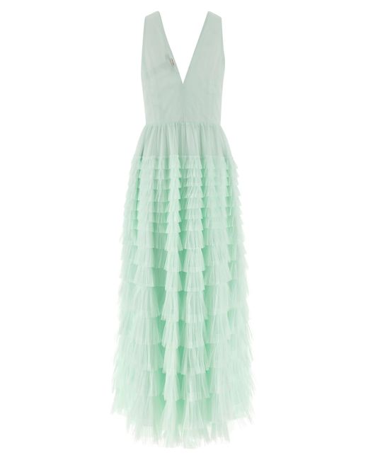 Twinset Women's Green Tulle Dress - benaras.co
