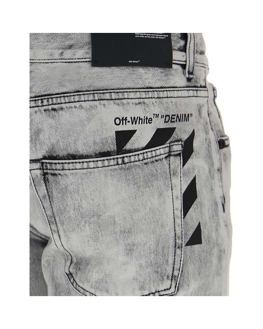Off-White c/o Virgil Abloh Gray Cotton Denim Jeans for men