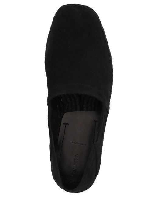 Tom Ford Suede Espadrilles Flat Shoes Black for men