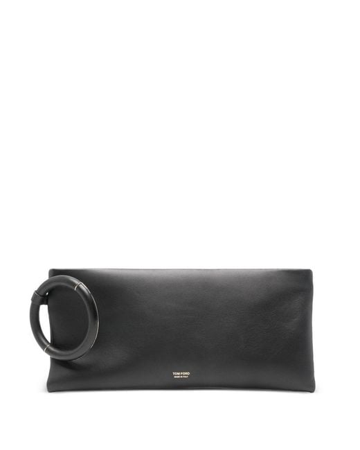 Tom Ford Black Clutch Aura Sheepskin Bags