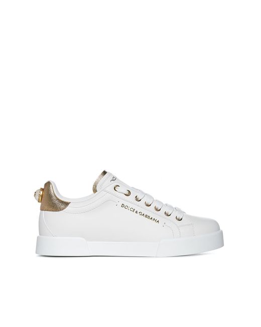 Dolce & Gabbana White Portofino Logo Sneakers