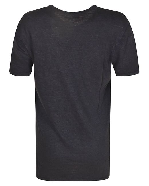 Majestic Filatures Black V-Neck T-Shirt for men