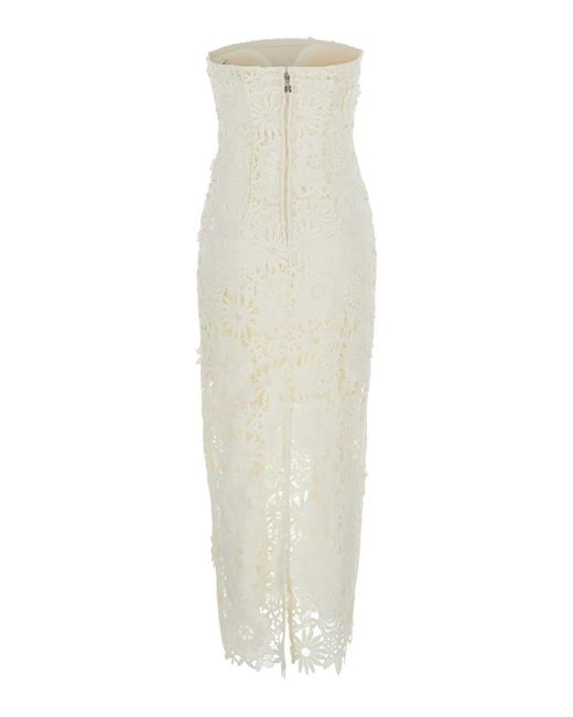 ROTATE BIRGER CHRISTENSEN White Long Dress With Back Slit