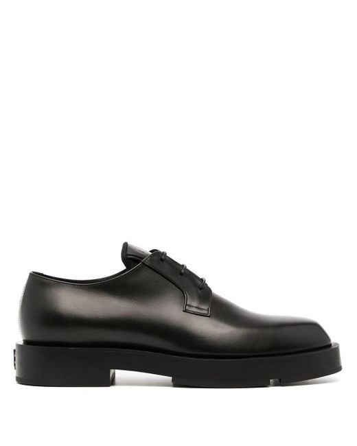 Givenchy Black Man Squared Derby Shoe In Box Leather for men