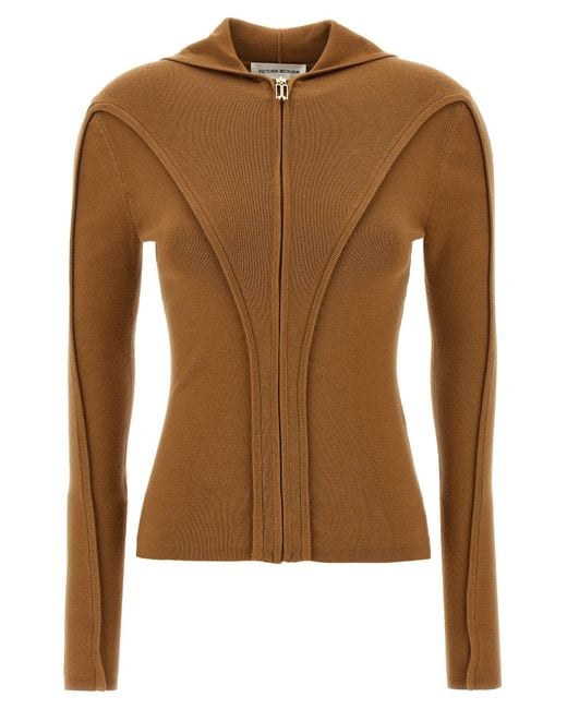 Victoria Beckham Brown Piping' Sweater