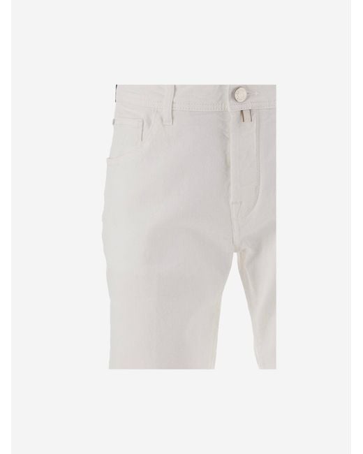 Jacob Cohen White Trousers Washed Natural for men