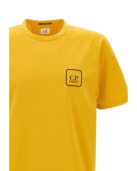 C P Company Yellow Cotton T-Shirt for men
