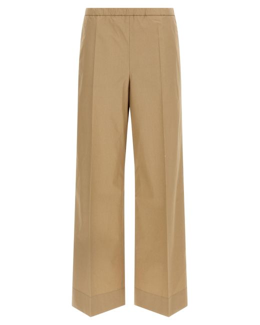 Moncler Natural Grosgrain Logo Patch Pants
