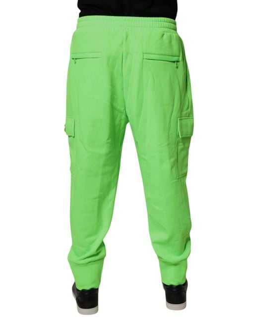 Dolce & Gabbana Neon Green Cargo Jogger Men Sweatpants Pants for men