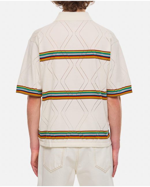 Paul Smith White Knitted Ss Shirt for men