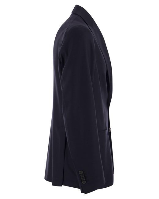 Tagliatore Blue Two-Button Wool Jacket for men